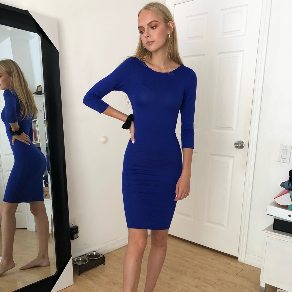 Blue bodycon dress